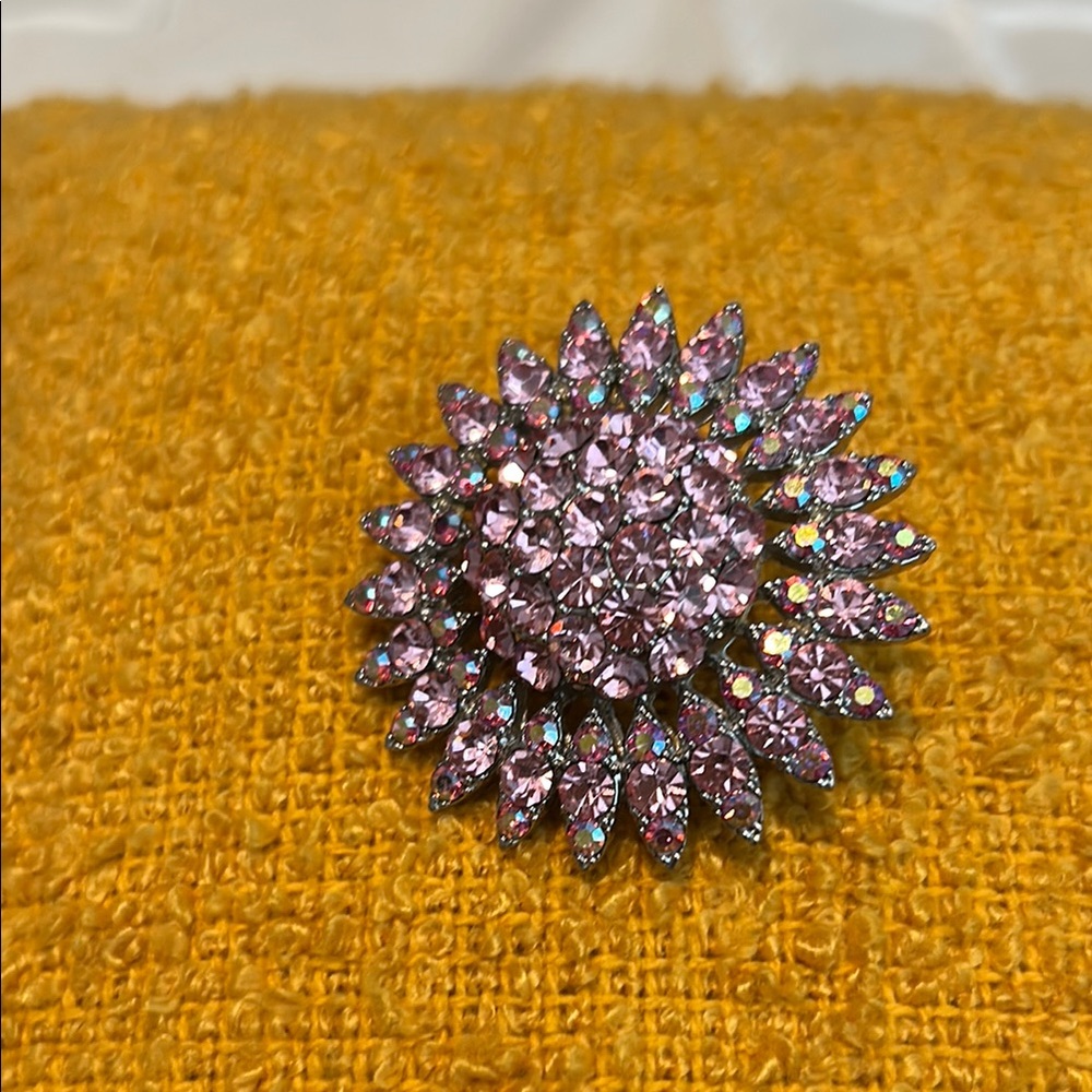Source Unknown Pink Brooch with Intricate Design